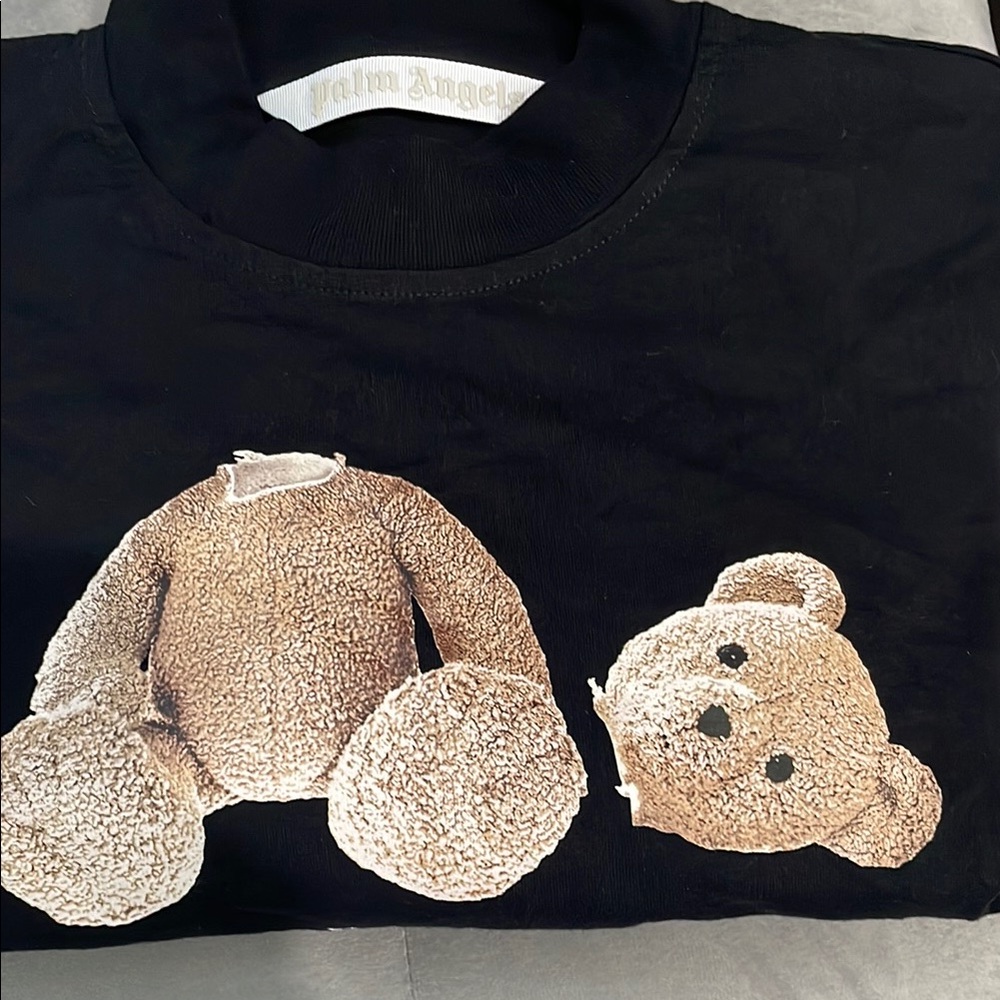 Palm Angels Black Tee with Teddy Bear Design - Picture 4 of 4